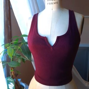 Burgundy Crop Top SZ L